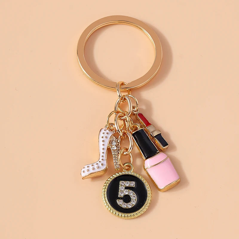 Mini High Heel & Lipstick Charm Keychain