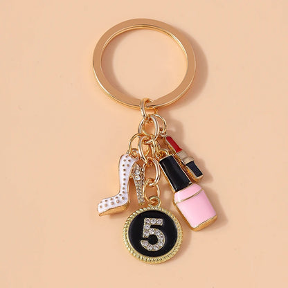Mini High Heel & Lipstick Charm Keychain
