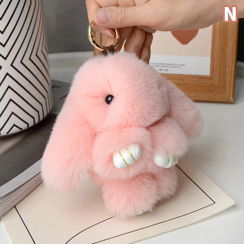 Plush Fur Bunny Keychain