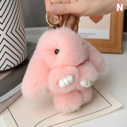 Plush Fur Bunny Keychain