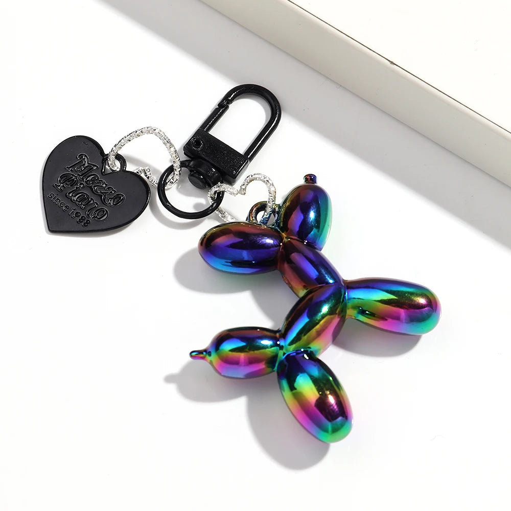 Balloon Dog Heart Keychain