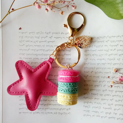 French Macaron Charm Keychain