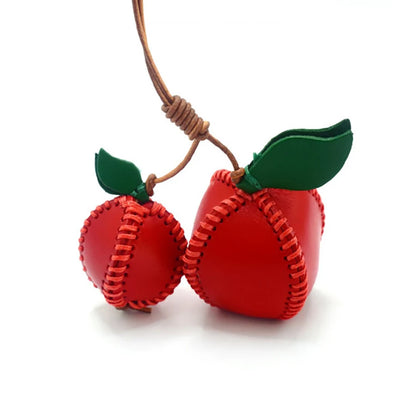 Leather Hand-sewn Fruit Bag Charm