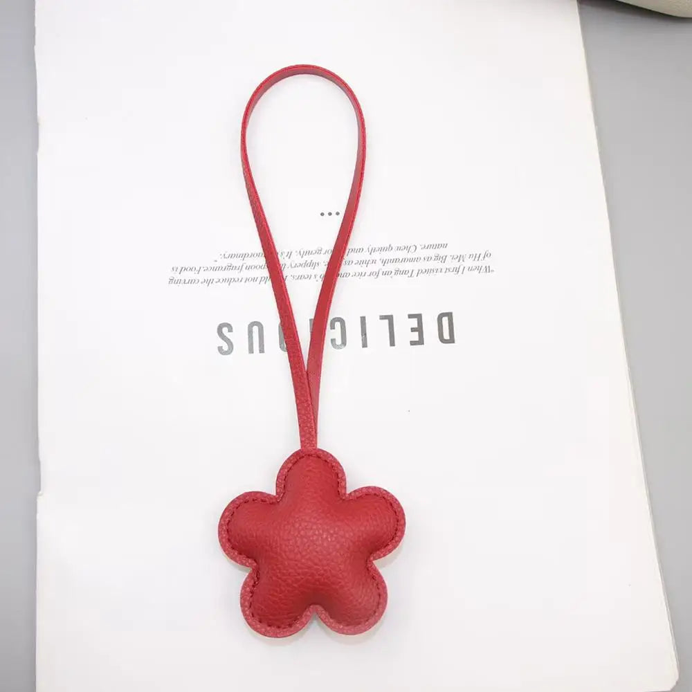 Leather Flower Keychain