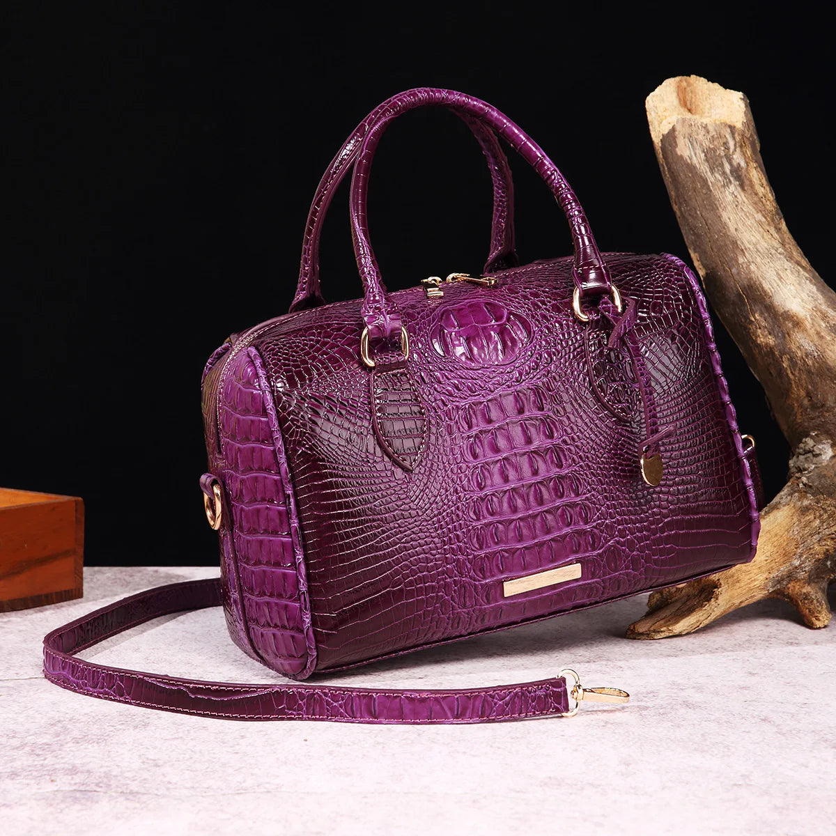 Crocodile Top-Handle Tote Bag