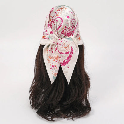 Floral Square Silk Scarf