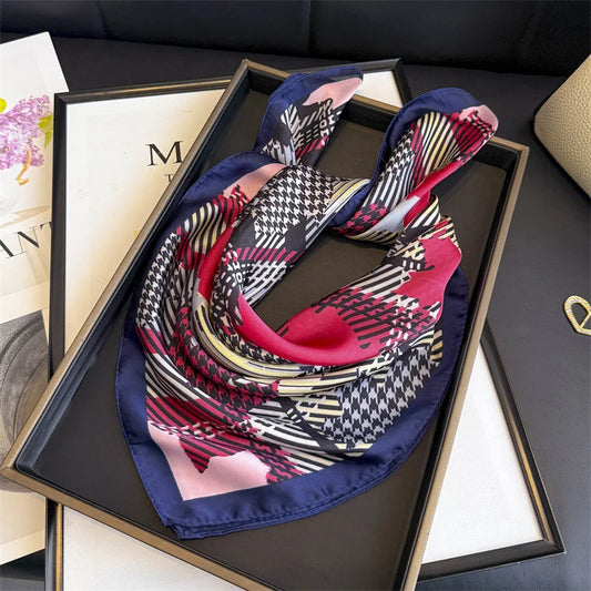 Houndstooth & Stripe Square Scarf