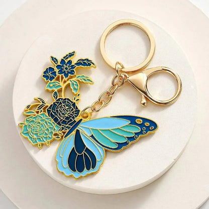 Butterfly Bloom Enamel Keychain