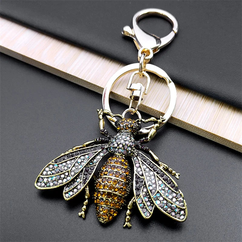 Rhinestone Bee Wing Keychain