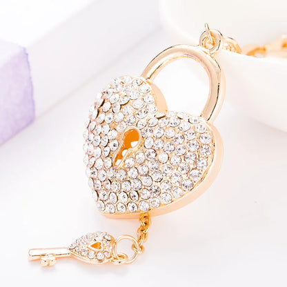 Crystal Love Lock Keychain