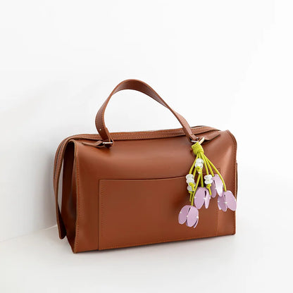 Leather Flower Hanger Keychain