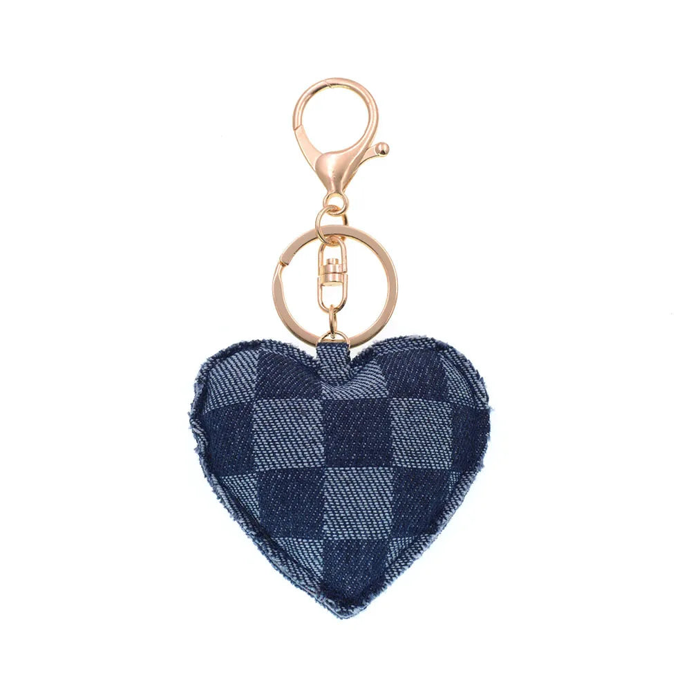 Denim Heart Keychain