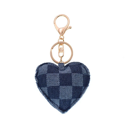 Denim Heart Keychain