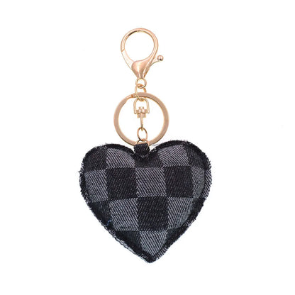 Denim Heart Keychain