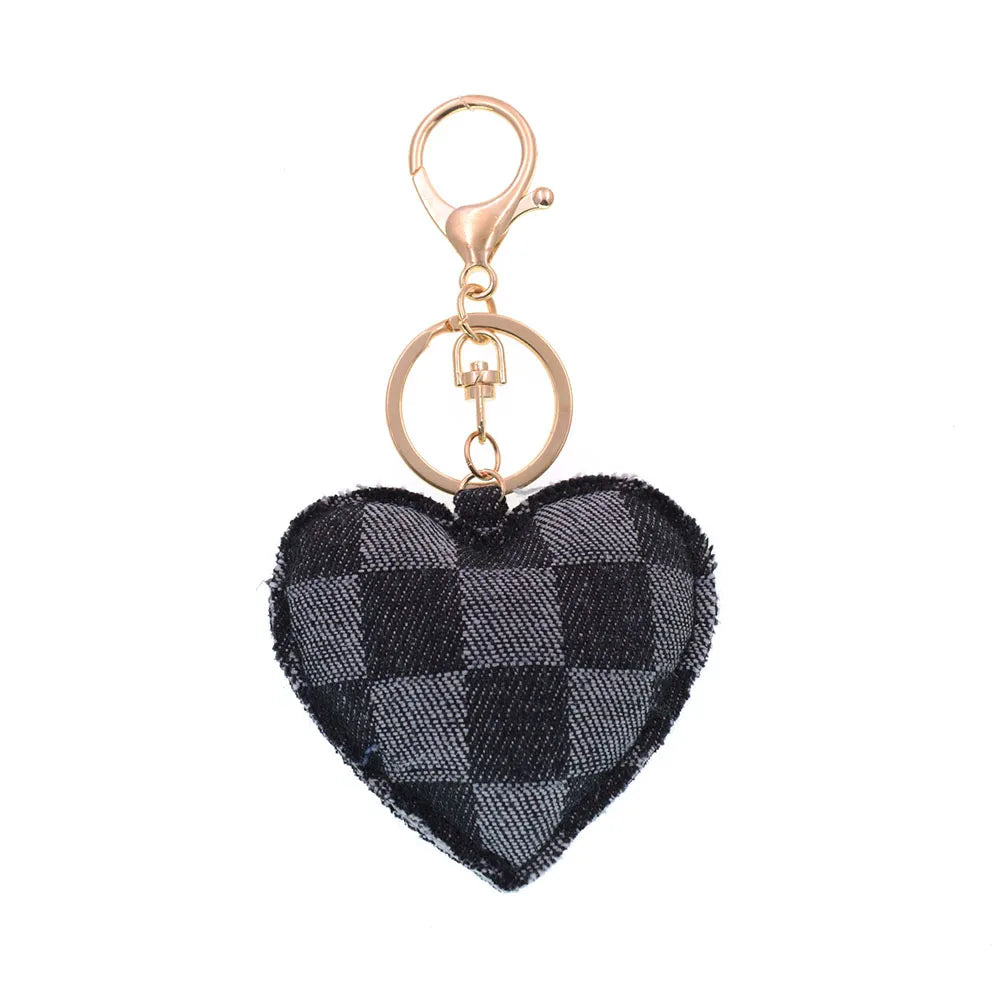 Denim Heart Keychain