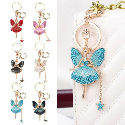 Flower Fairy Rhinestone Keychain