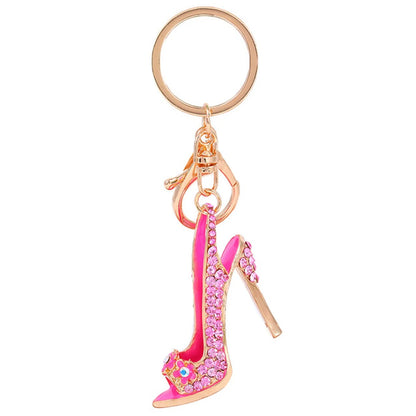 Rhinestone High Heel Shoe Keychain