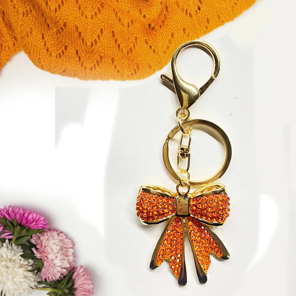 Sparkling Bow Charm Keychain