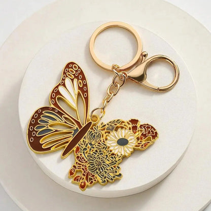 Butterfly Bloom Enamel Keychain