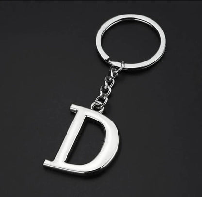 Silver Initial Letter Keychain