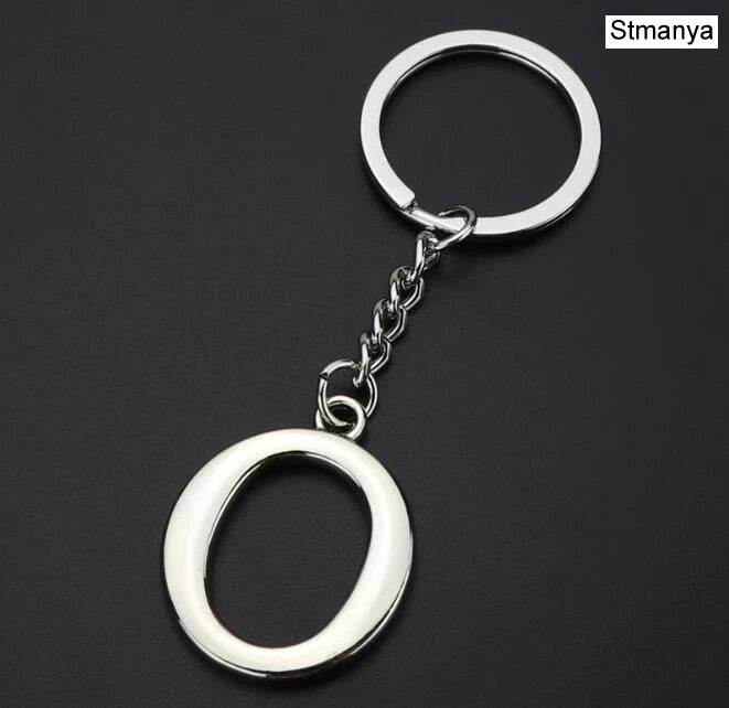 Silver Initial Letter Keychain