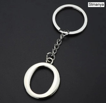 Silver Initial Letter Keychain