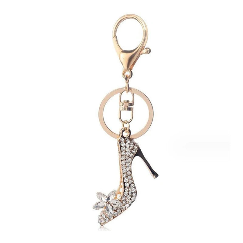 Rhinestone High Heel Shoe Keychain