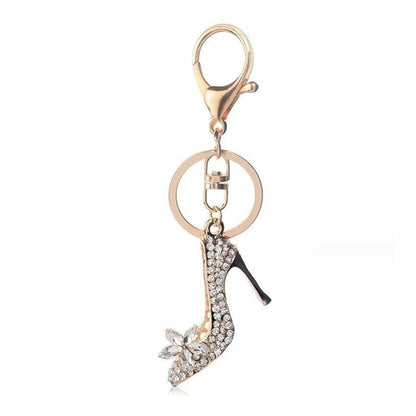 Rhinestone High Heel Shoe Keychain