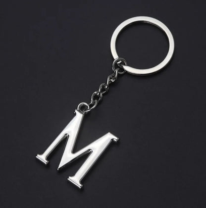 Silver Initial Letter Keychain