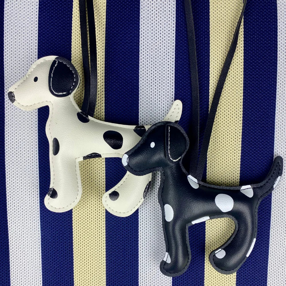 Spotted Dalmatian Leather Keychain