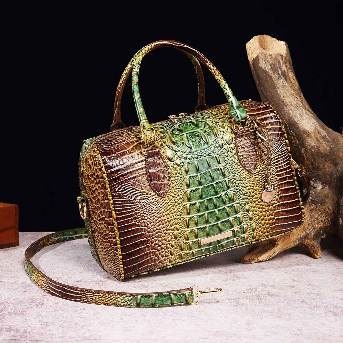 Crocodile Top-Handle Tote Bag