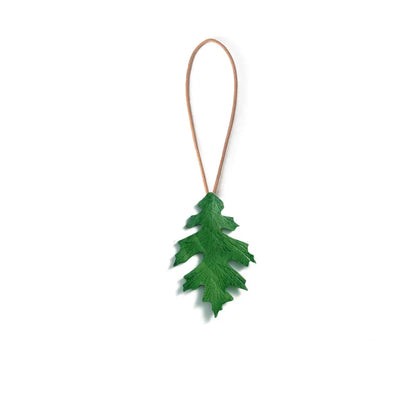 Rustic Leather Maple Leaf Bag Charm