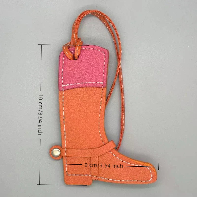 Color-Block Leather Boot Bag Charm