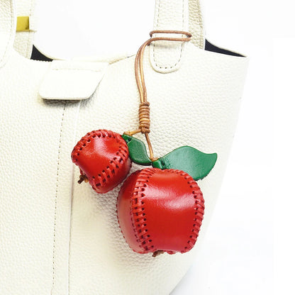Leather Hand-sewn Fruit Bag Charm