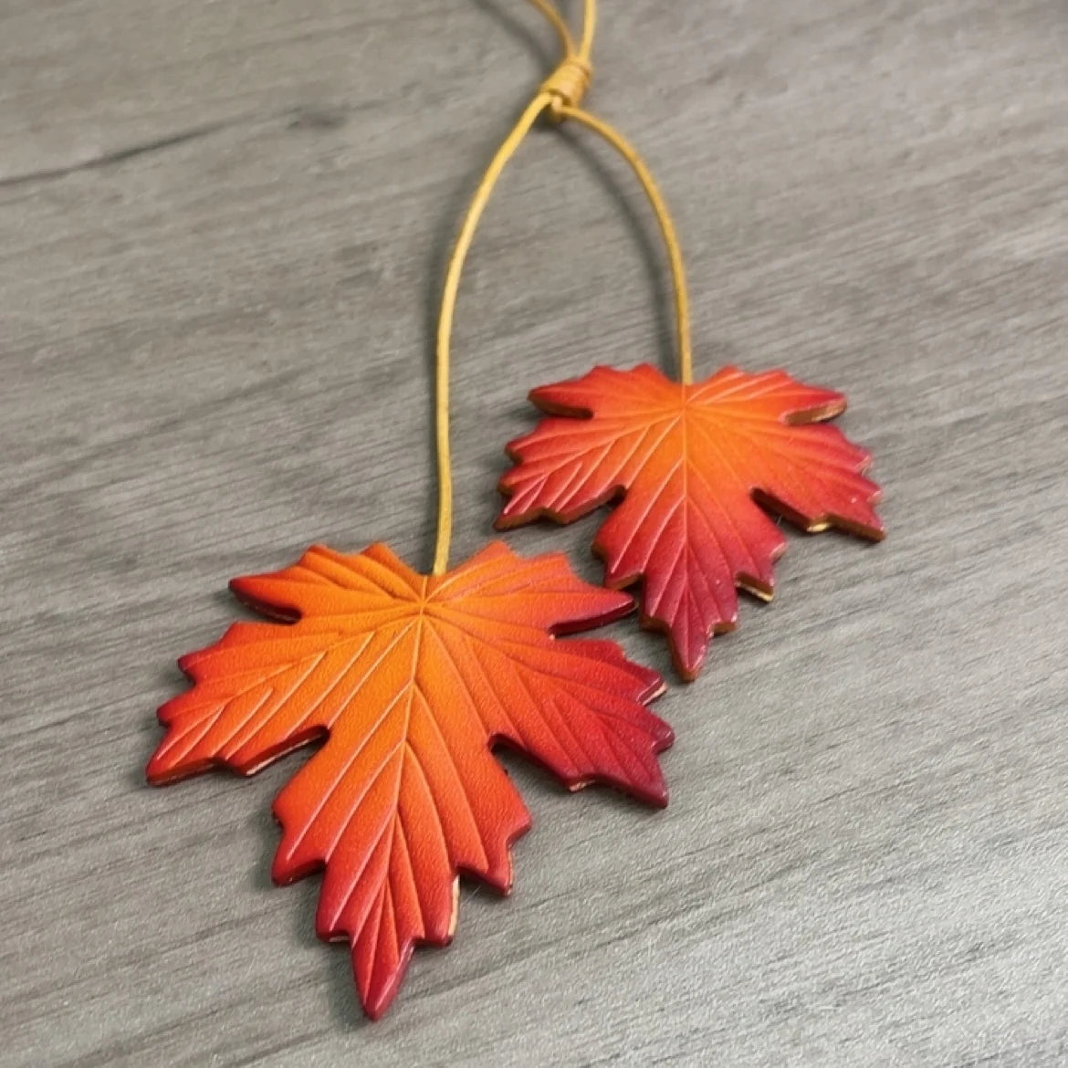 Genuine Leather Maple Leaf Bag Charm