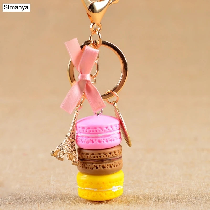 French Macaron Charm Keychain