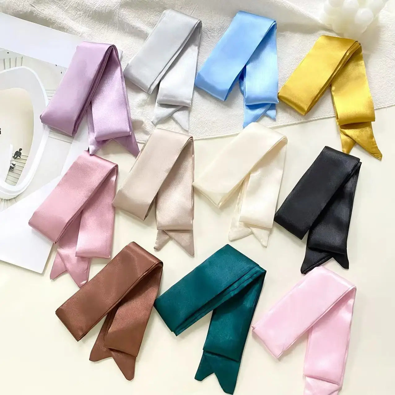 Silk Satin Fashion Bag Scarves
