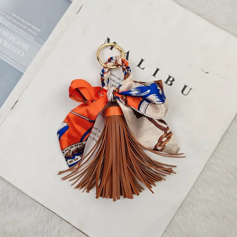 Cute Leather Tassel Keychain