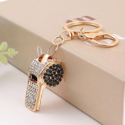 3D Rhinestone Whistle Keychain