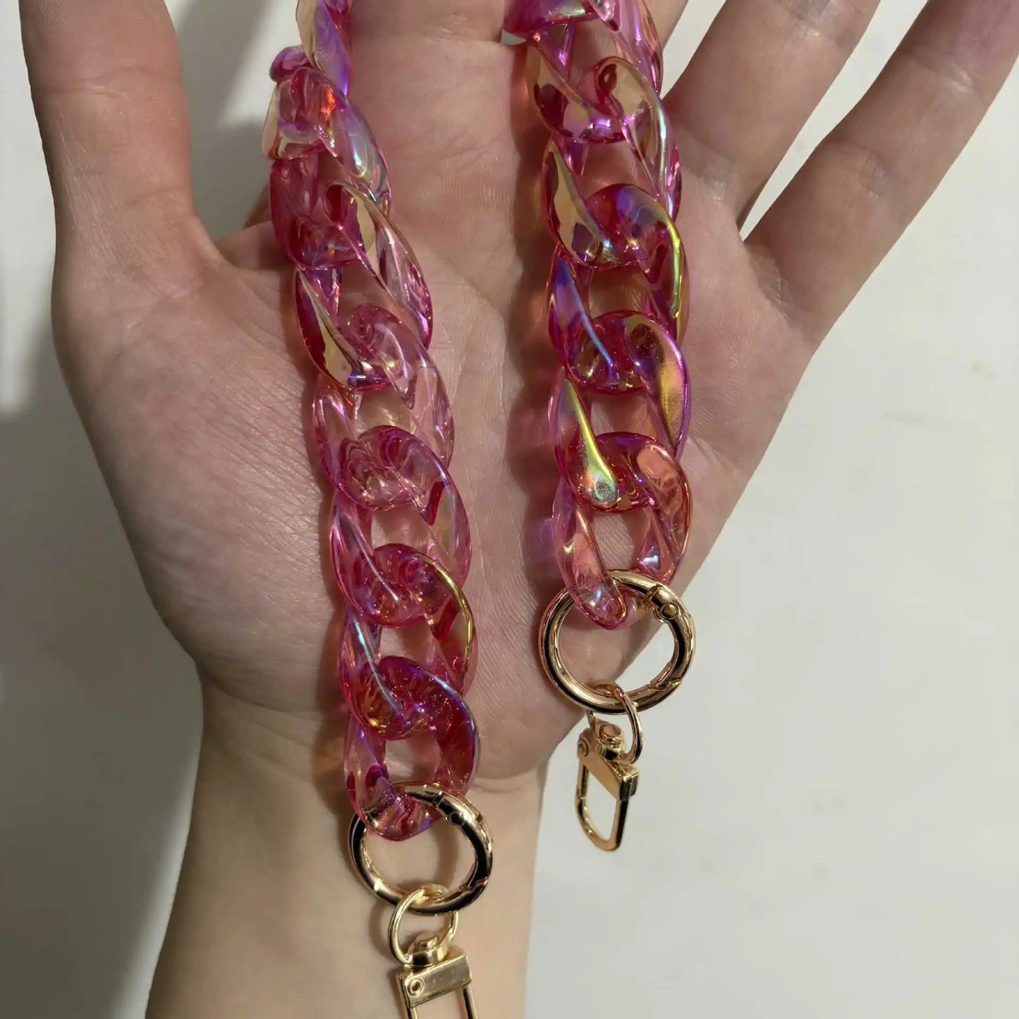 Iridescent Chunky Acrylic Bag Chain