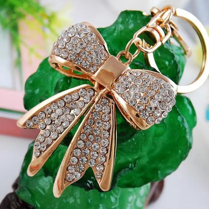 Sparkling Bow Charm Keychain