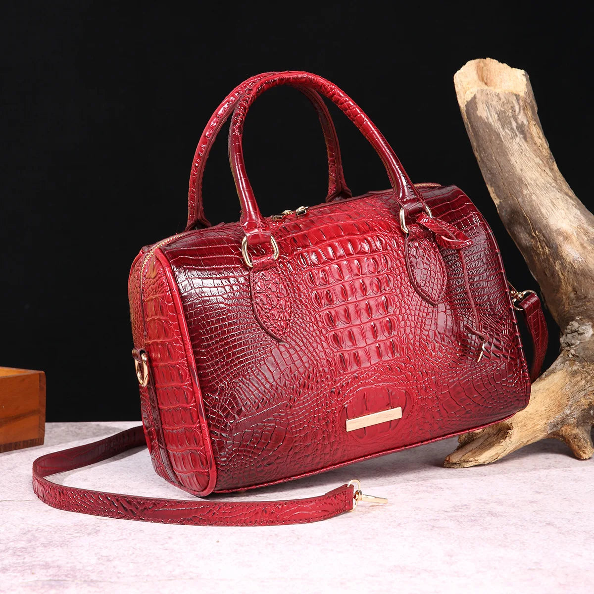 Crocodile Top-Handle Tote Bag