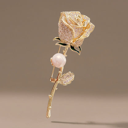 Pearl & Rhinestone Butterfly Brooch