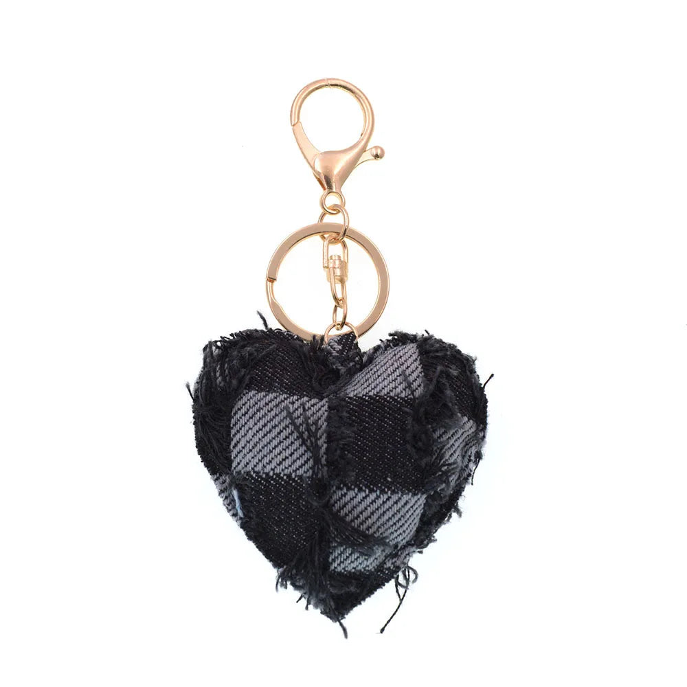 Denim Heart Keychain