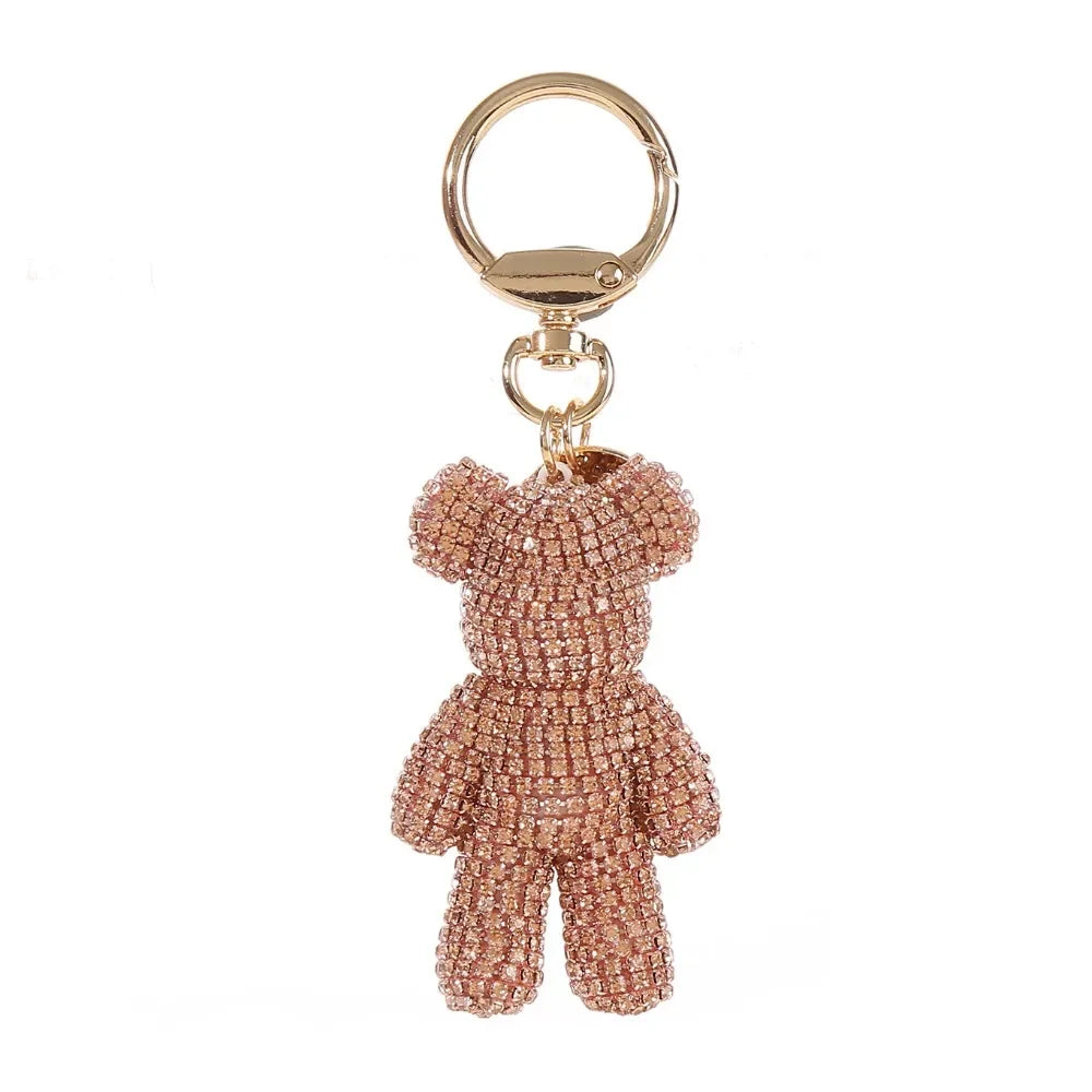 Rhinestone Bear Keychain