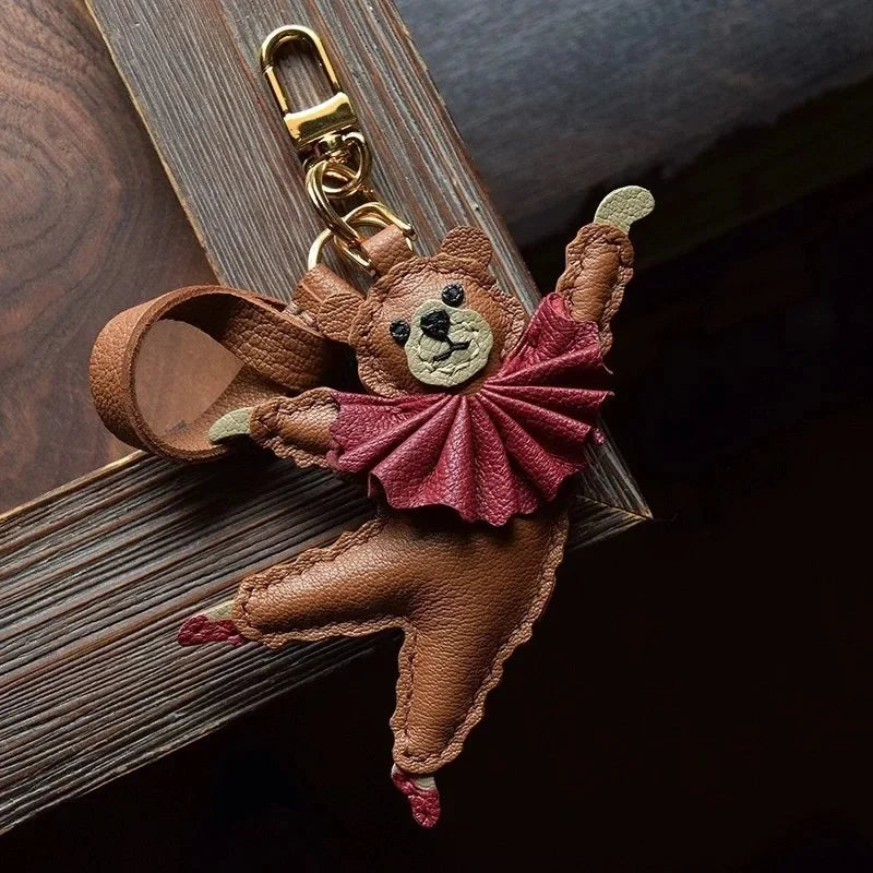 Bear Leather Bag Charm