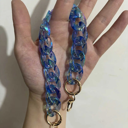 Iridescent Chunky Acrylic Bag Chain