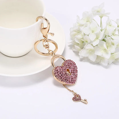 Crystal Love Lock Keychain