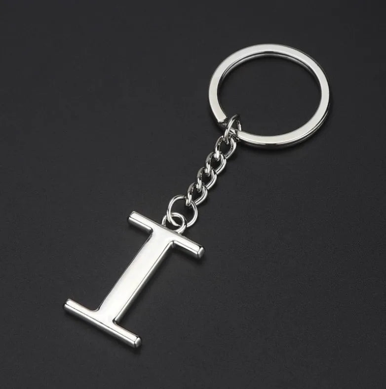 Silver Initial Letter Keychain