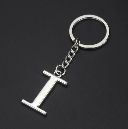 Silver Initial Letter Keychain